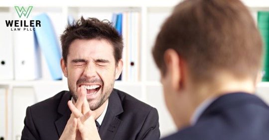 co-worker joking and laughing